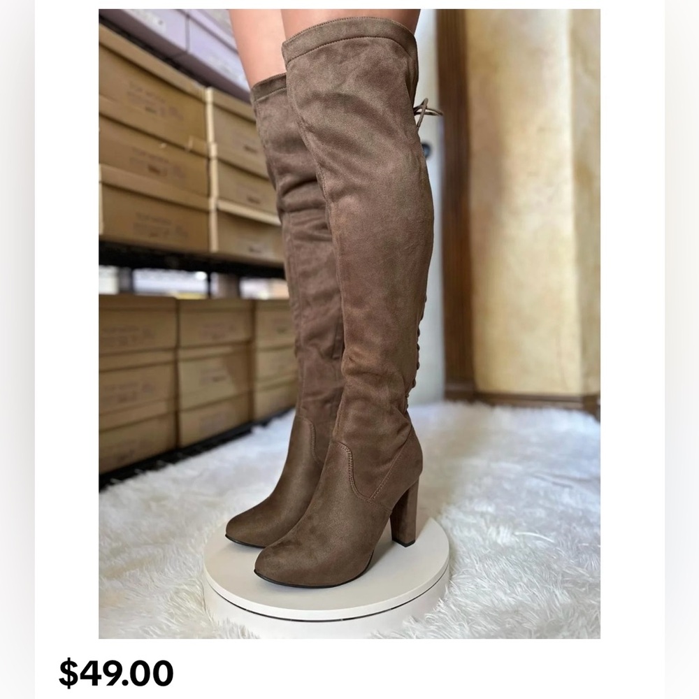 Taupe boots (Wide Calf Friendly)
